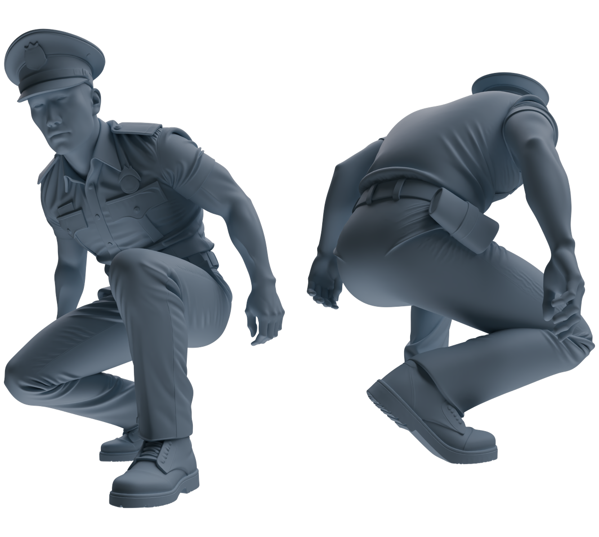 Detail view of MRY-SFW LYGR764 Modern Hong Kong Police Six-Person Ambush Group Model