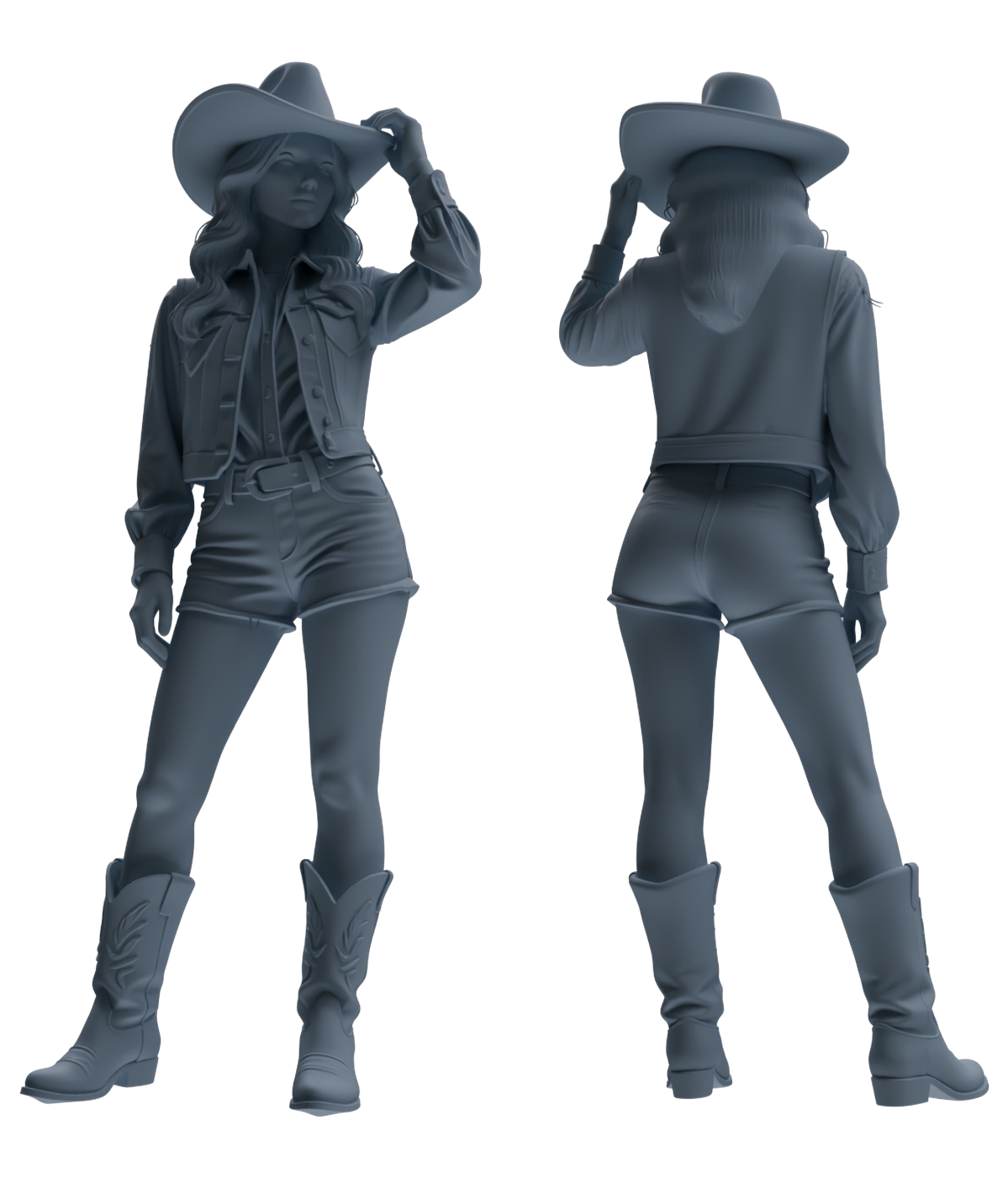 Detail view of MRY-SFW LYTR893 Cowboy Style Girl Modern Model 4 pcs Model
