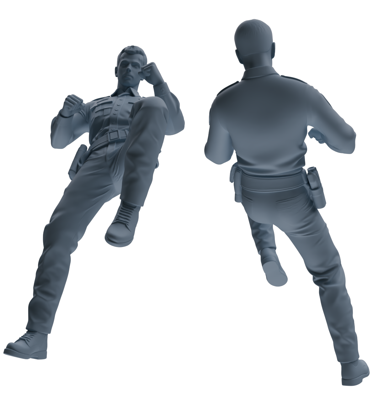 Detail view of MRY-SFW LYGR672 Los Angeles Patrol Police Six-Person Combat Group Model