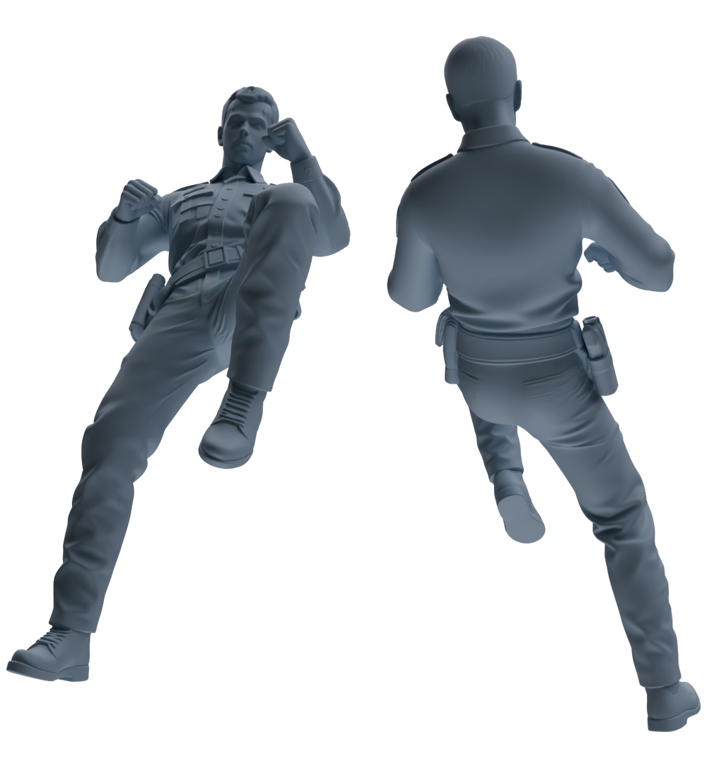 Detail view of MRY-SFW LYGR672 Los Angeles Patrol Police Six-Person Combat Group Model