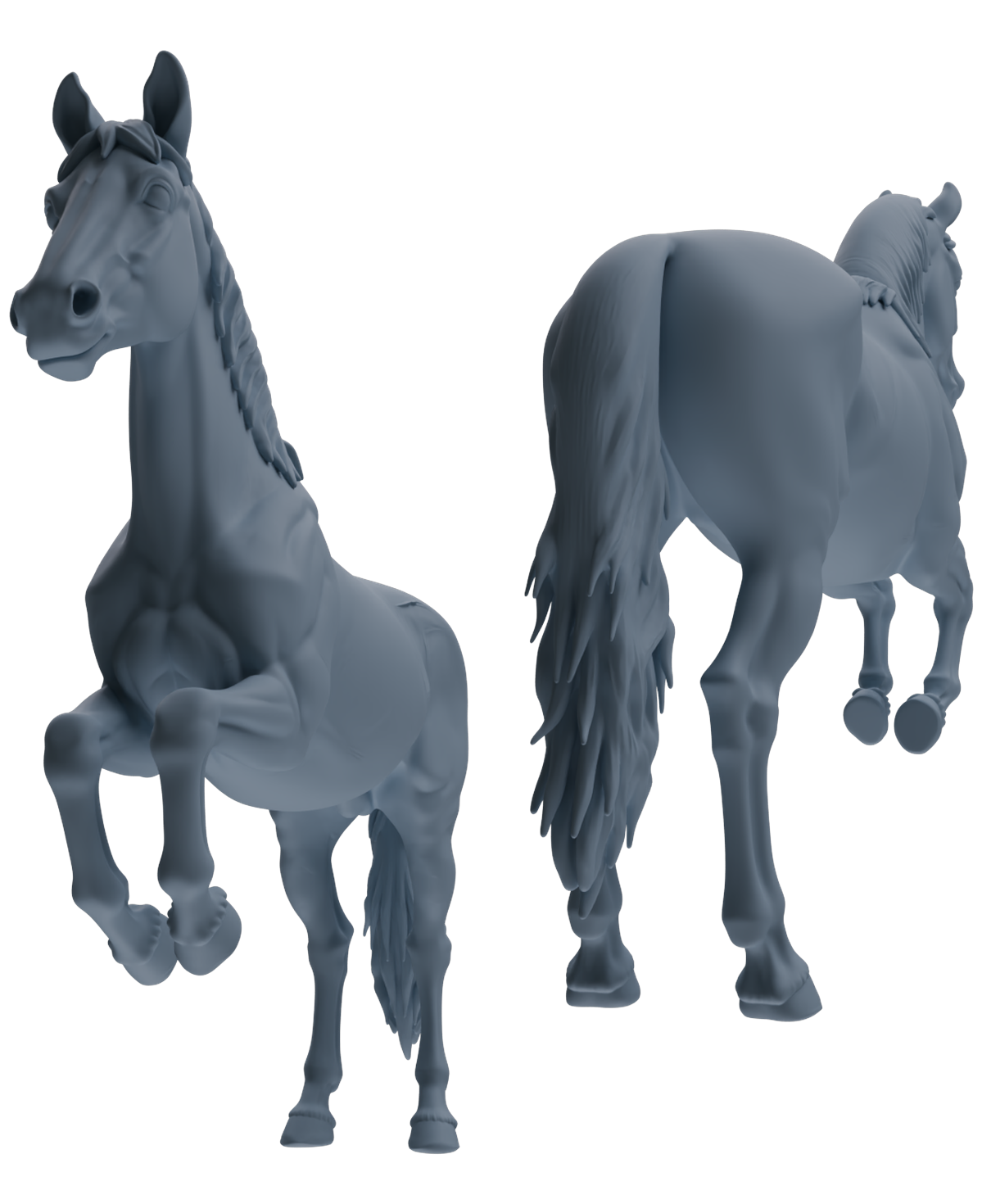 Detail view of MRY-SFW LYTR843 Farm Horse Pose Model 4 pcs Miniature Car Diorama Figures Scene Props Accessories Resin Model