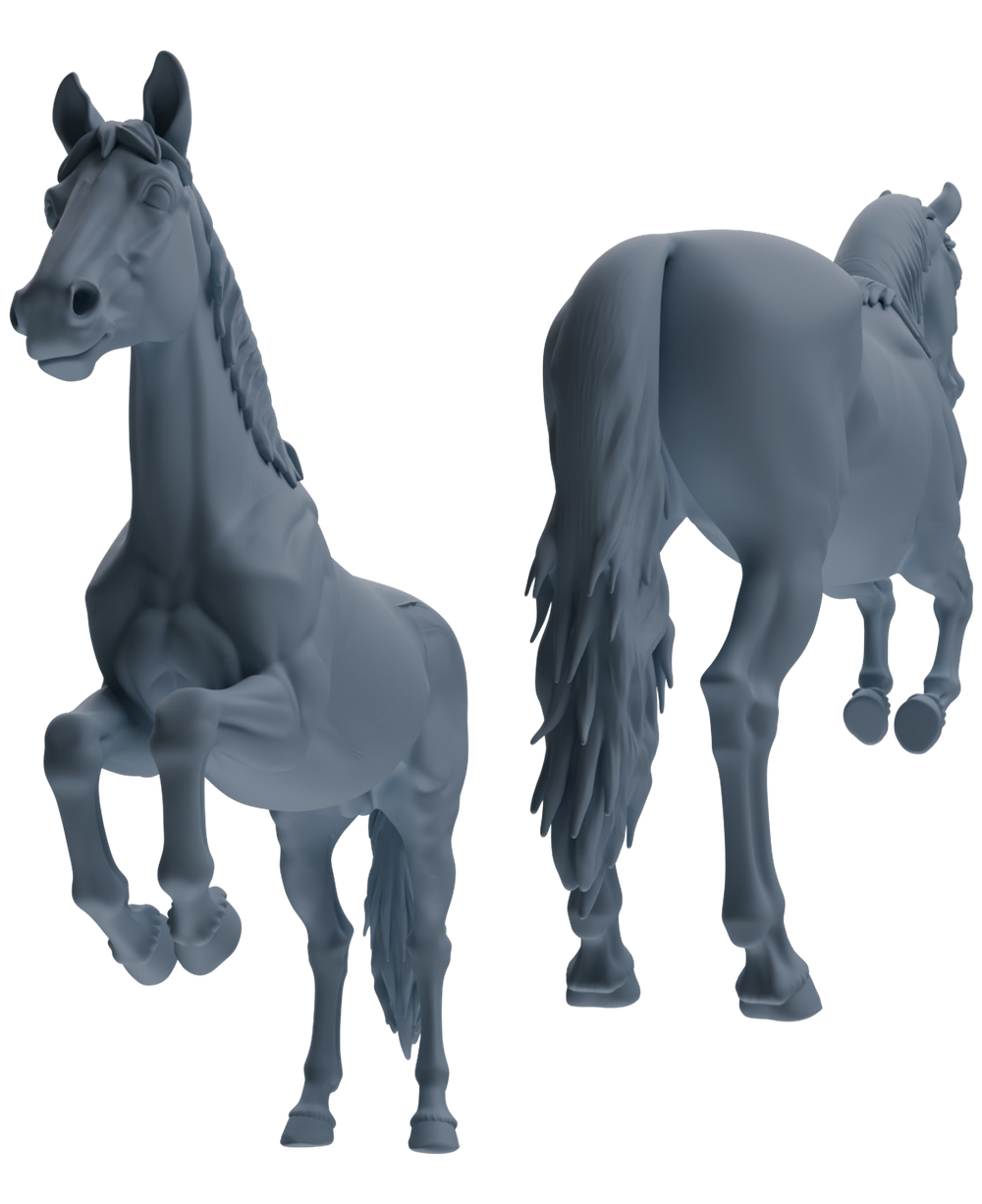 Detail view of MRY-SFW LYTR843 Farm Horse Pose Model 4 pcs Miniature Car Diorama Figures Scene Props Accessories Resin Model