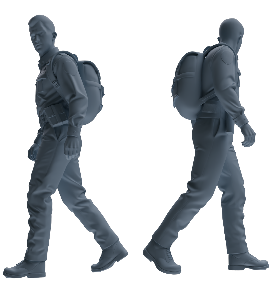 Detail view of MRY-SFW LYGR678 Los Angeles Patrol Police Seven-Person Foot Patrol Group Model