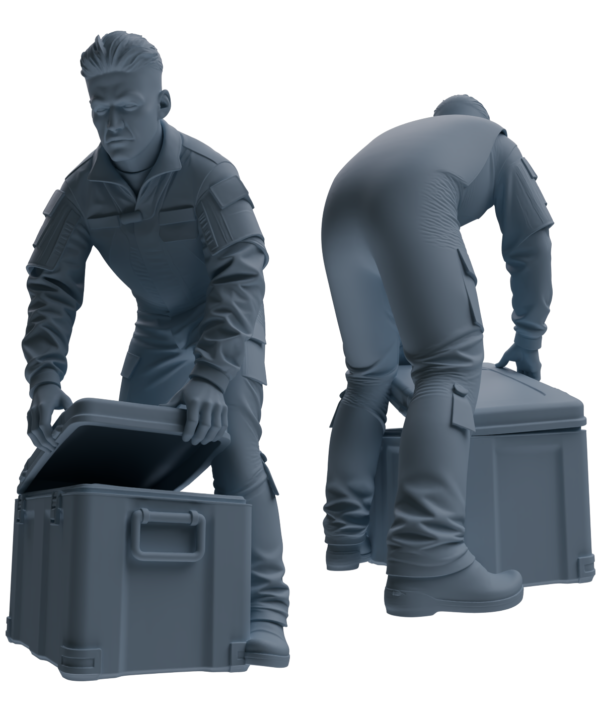Detail view of MRY-SFW LYGR699 Modern U.S. Military Six-Person Combat Readiness Group Model