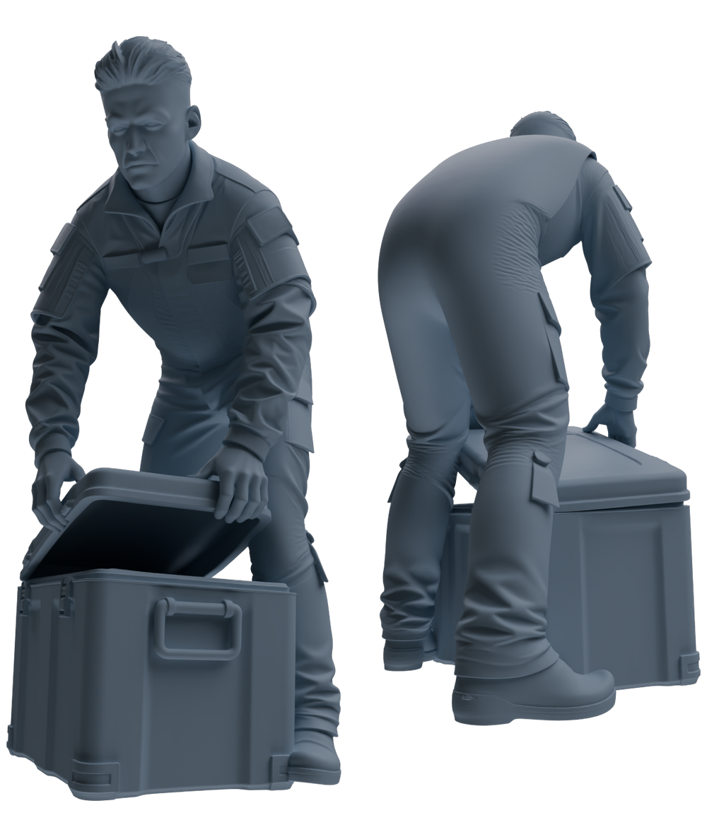 Detail view of MRY-SFW LYGR699 Modern U.S. Military Six-Person Combat Readiness Group Model