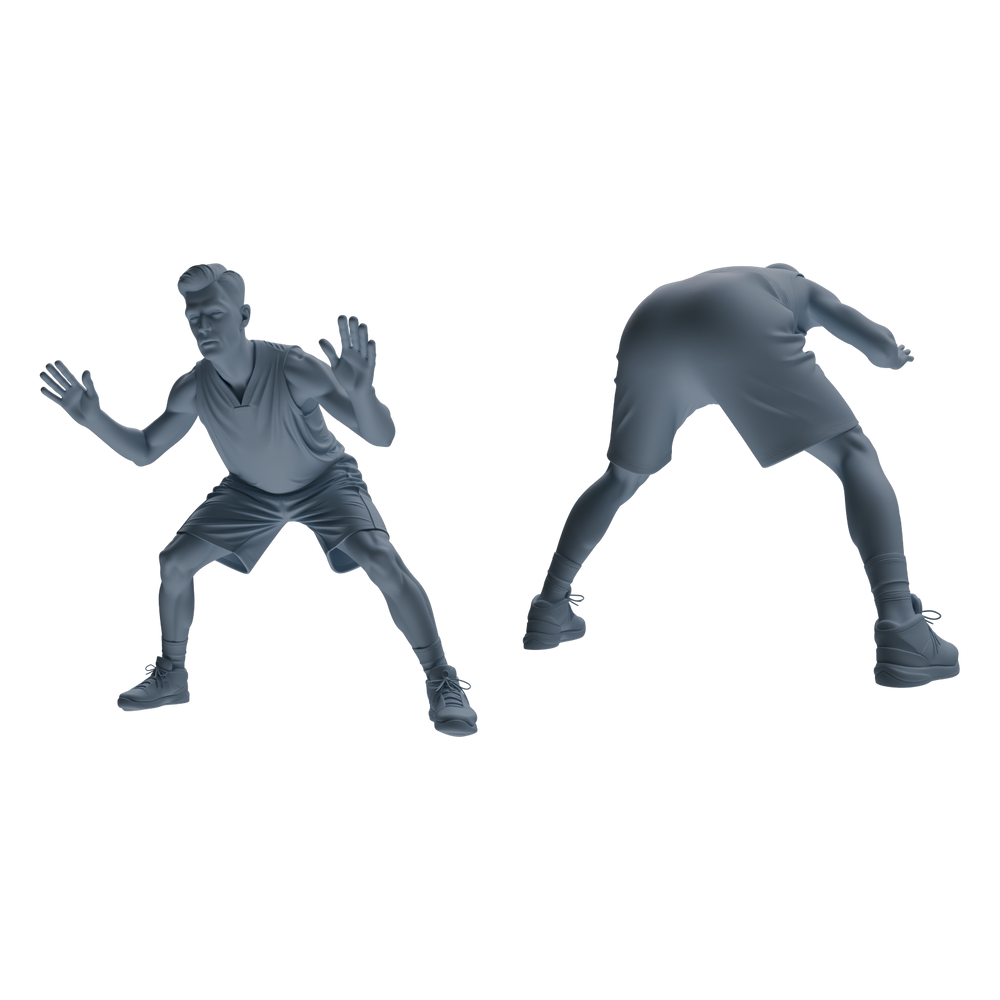Detail view of MRY-SFW LYTR806 Male Basketball Player Figure Modern Model 6 pcs Miniature Car Diorama Figures Scene Props Accessories Resin Model