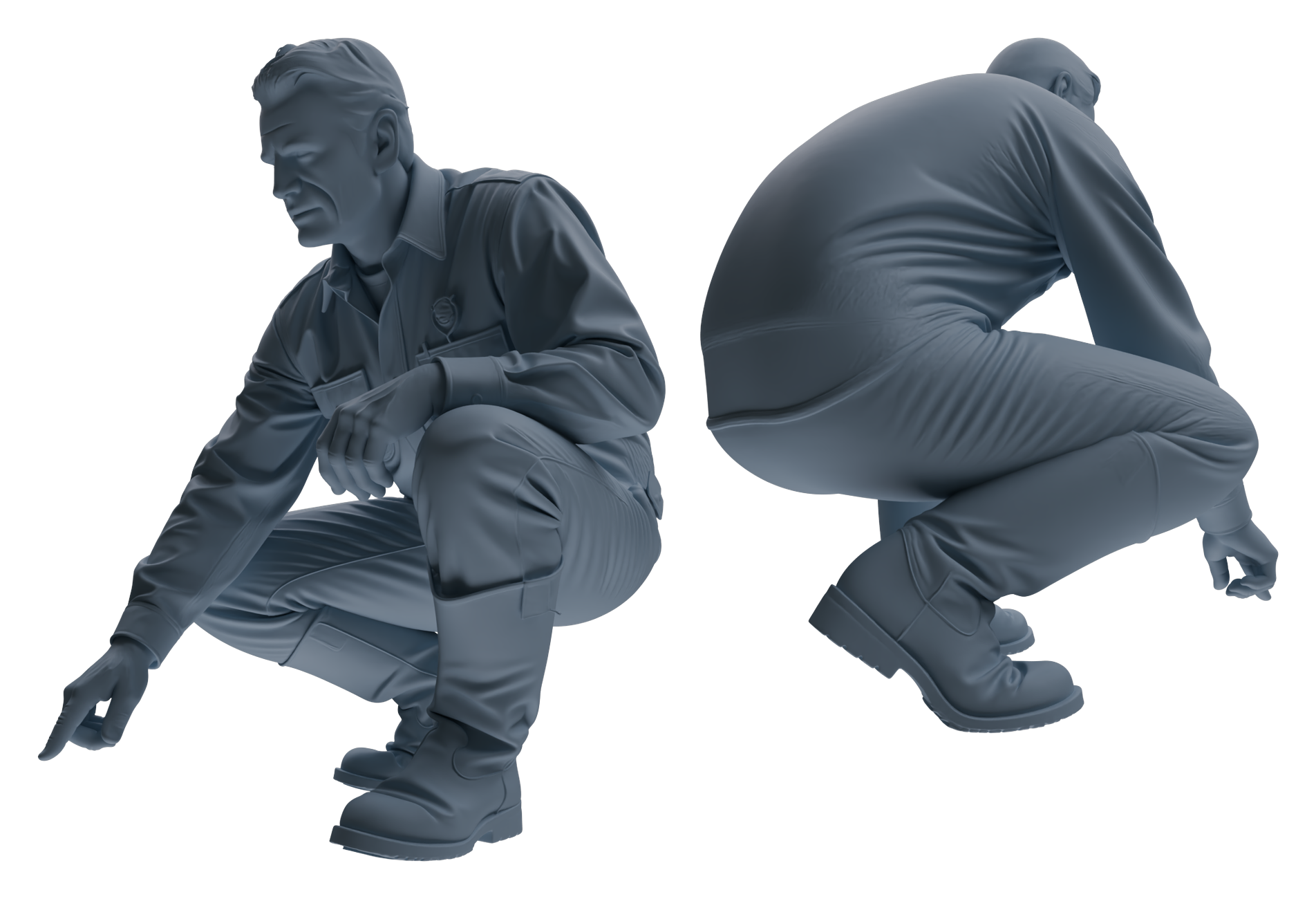 Detail view of MRY-SFW LYTR900 Multi-pose Cowboy Man Modern Model 4 pcs Model