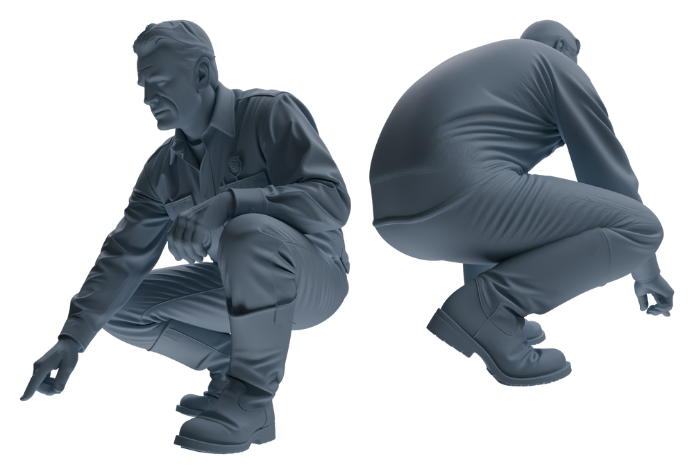 Detail view of MRY-SFW LYTR900 Multi-pose Cowboy Man Modern Model 4 pcs Model