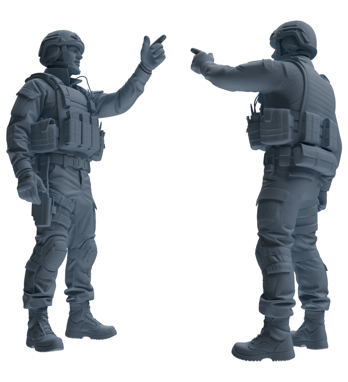 MRY-SFW SSTR207 Miniatures Soldier Model Kit Multi-Pose Combat Soldier Modern Model 6 pcs