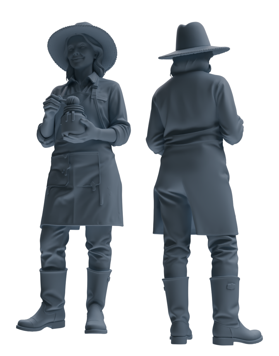 Detail view of MRY-SFW LYTR908 Farm Harvest Character Modern Model 4 pcs Model