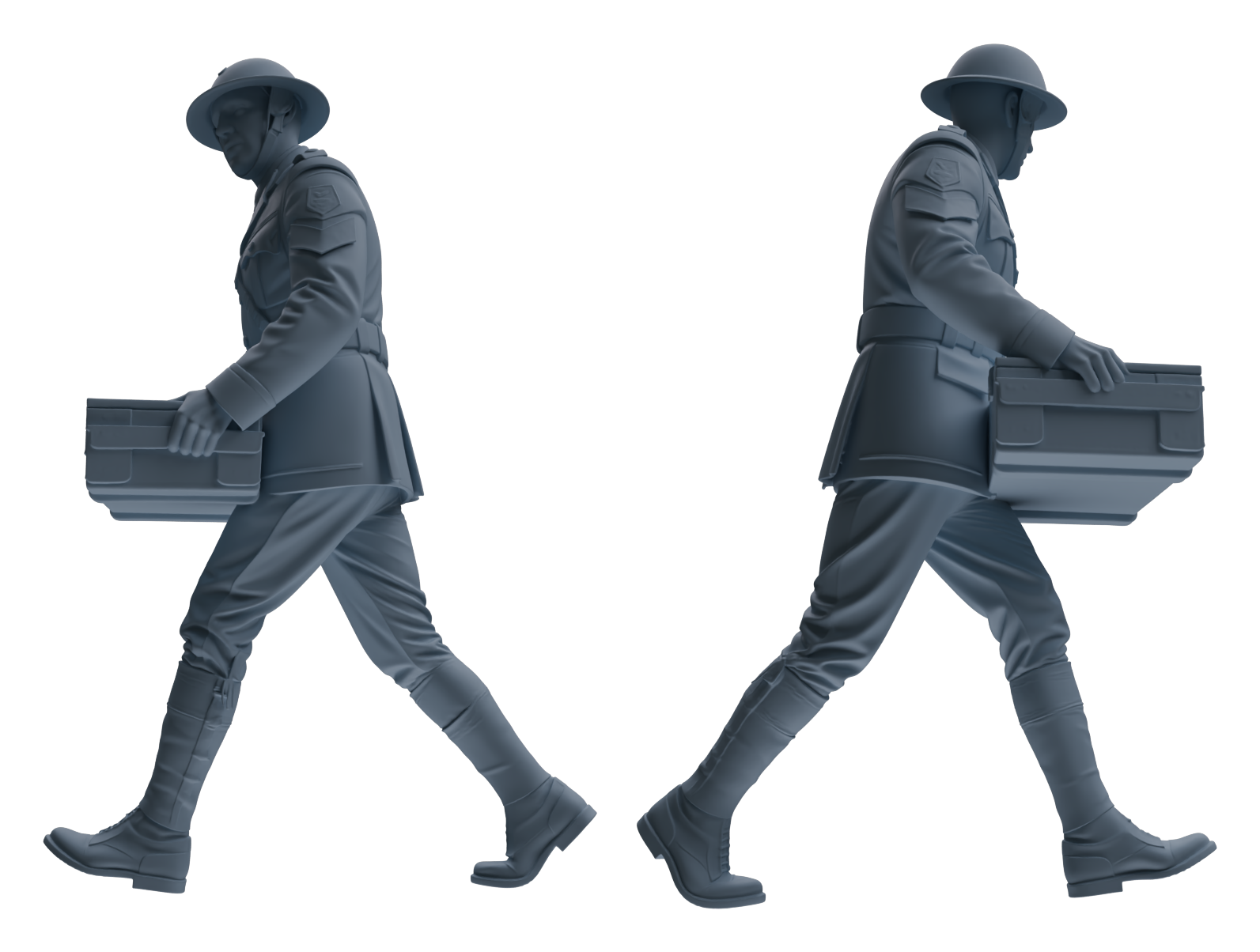 Detail view of MRY-SFW LYGR598 Historical WWII British Army Six-Person Carrying Group Model