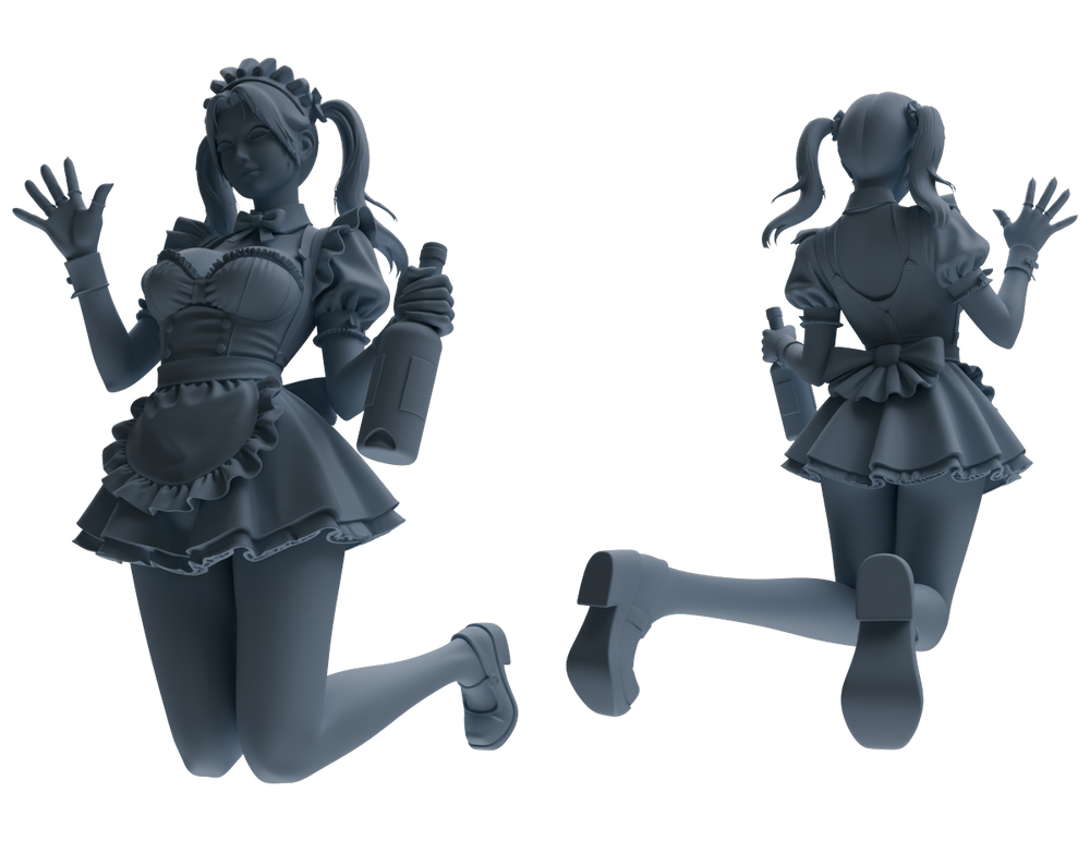 Detail view of MRY-SFW LYTR875 Multi-scene Maid Girl Figure Modern Model 4 pcs Model