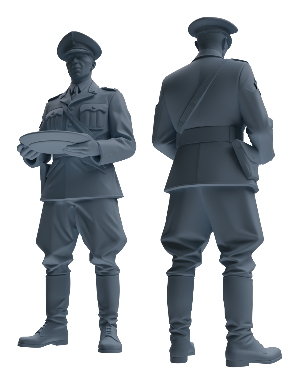 Detail view of MRY-SFW LYGR580 WWII French Army Six-Person Mess Hall Group Model