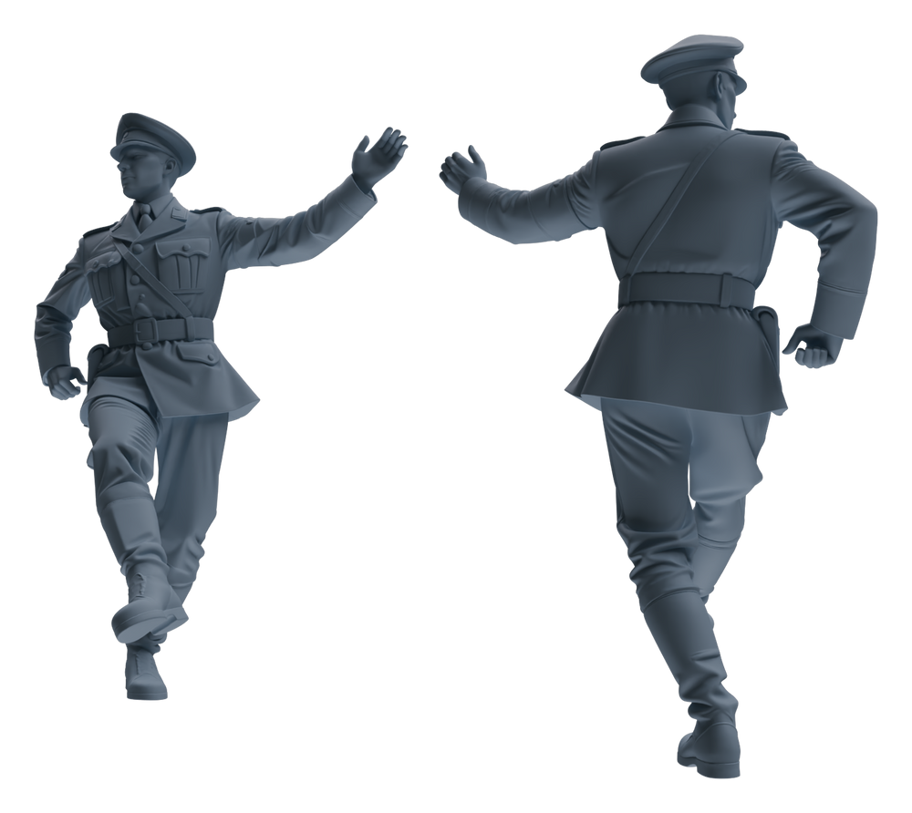 Detail view of MRY-SFW LYGR586 WWII French Army Five-Person Dancing Group Model