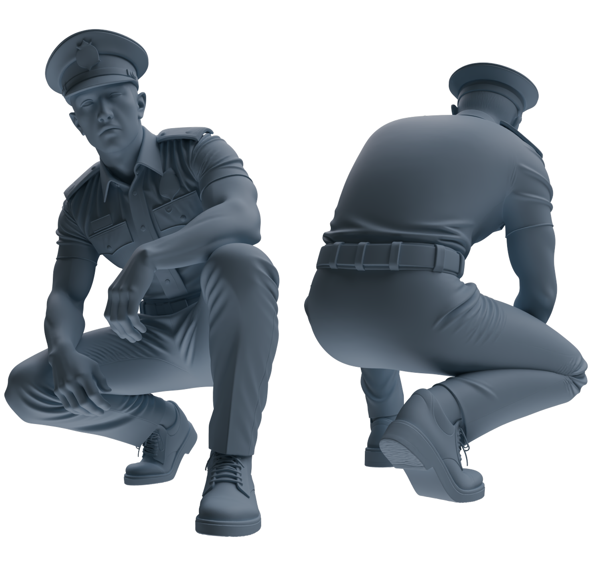 Detail view of MRY-SFW LYGR766 Modern Hong Kong Police Six-Person Daily Routine Model