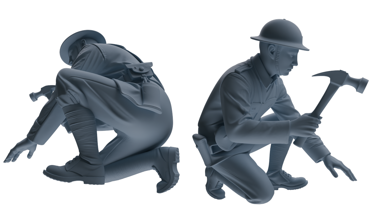 MRY-SFW SSTR177 Miniatures Soldier Model Kit Combat Engineer Soldier Modern Model 6 pcs