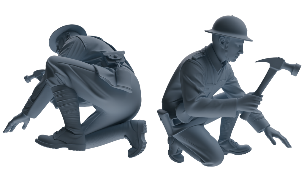 MRY-SFW SSTR177 Miniatures Soldier Model Kit Combat Engineer Soldier Modern Model 6 pcs