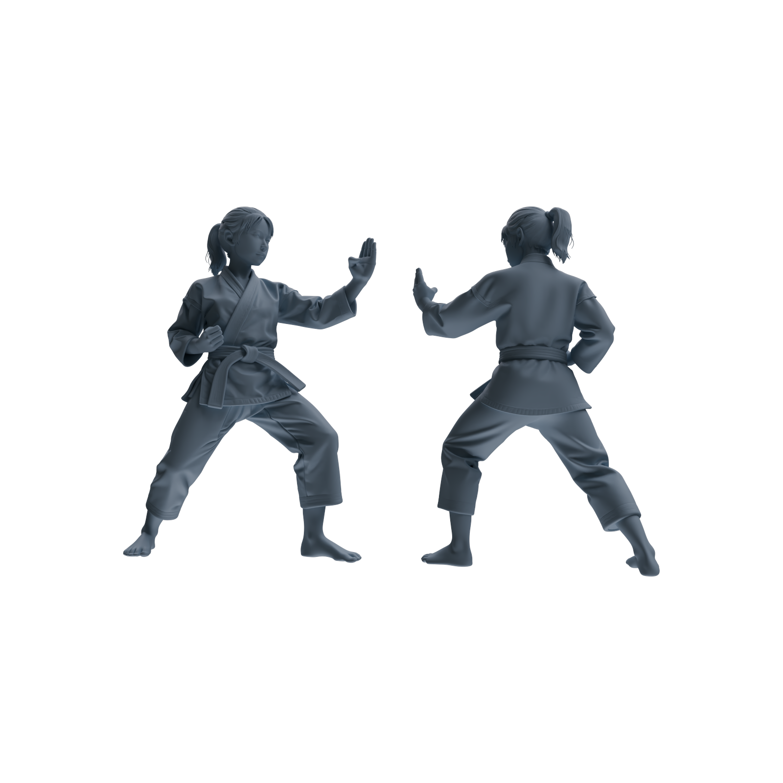 Detail view of MRY-SFW LYTR814 Karate Child Athlete Figure Modern Model 4 pcs Miniature Car Diorama Figures Scene Props Accessories Resin Model