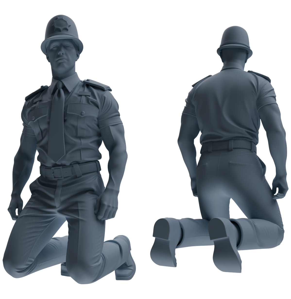Detail view of MRY-SFW LYGR798 Modern British Police Six-Person Scolding Group Model