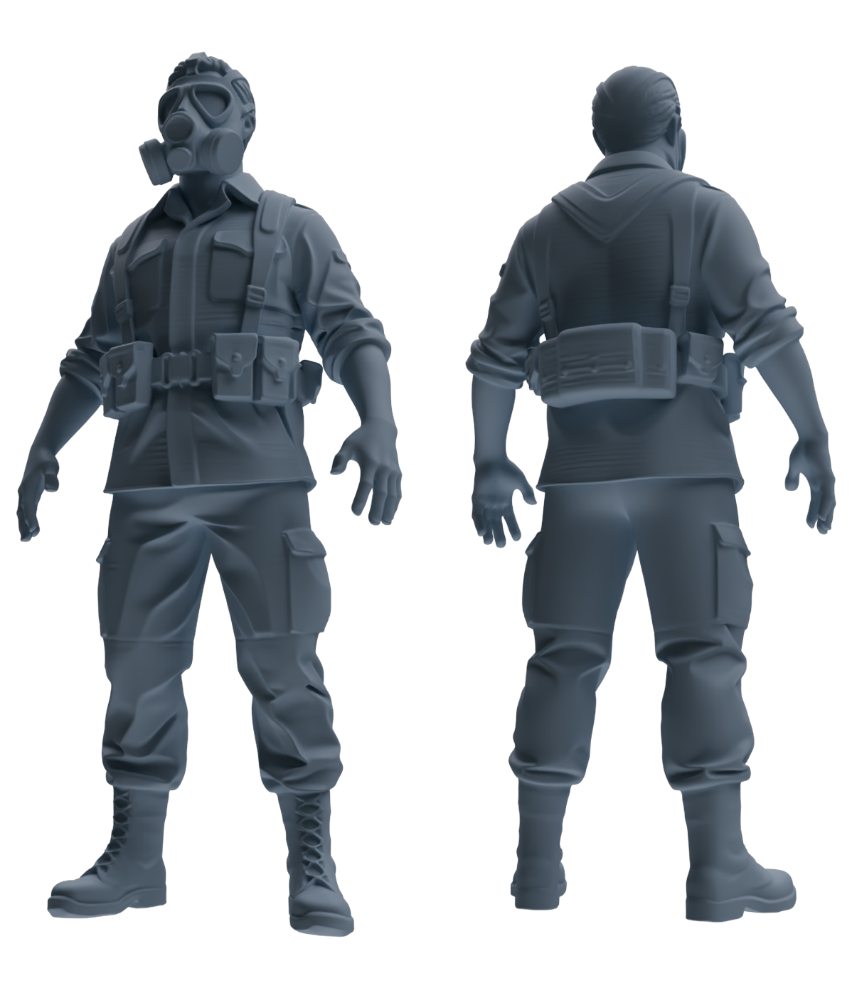 MRY-SFW SSTR175 Miniatures Soldier Model Kit Combat Soldier Pose Modern Model 6 pcs