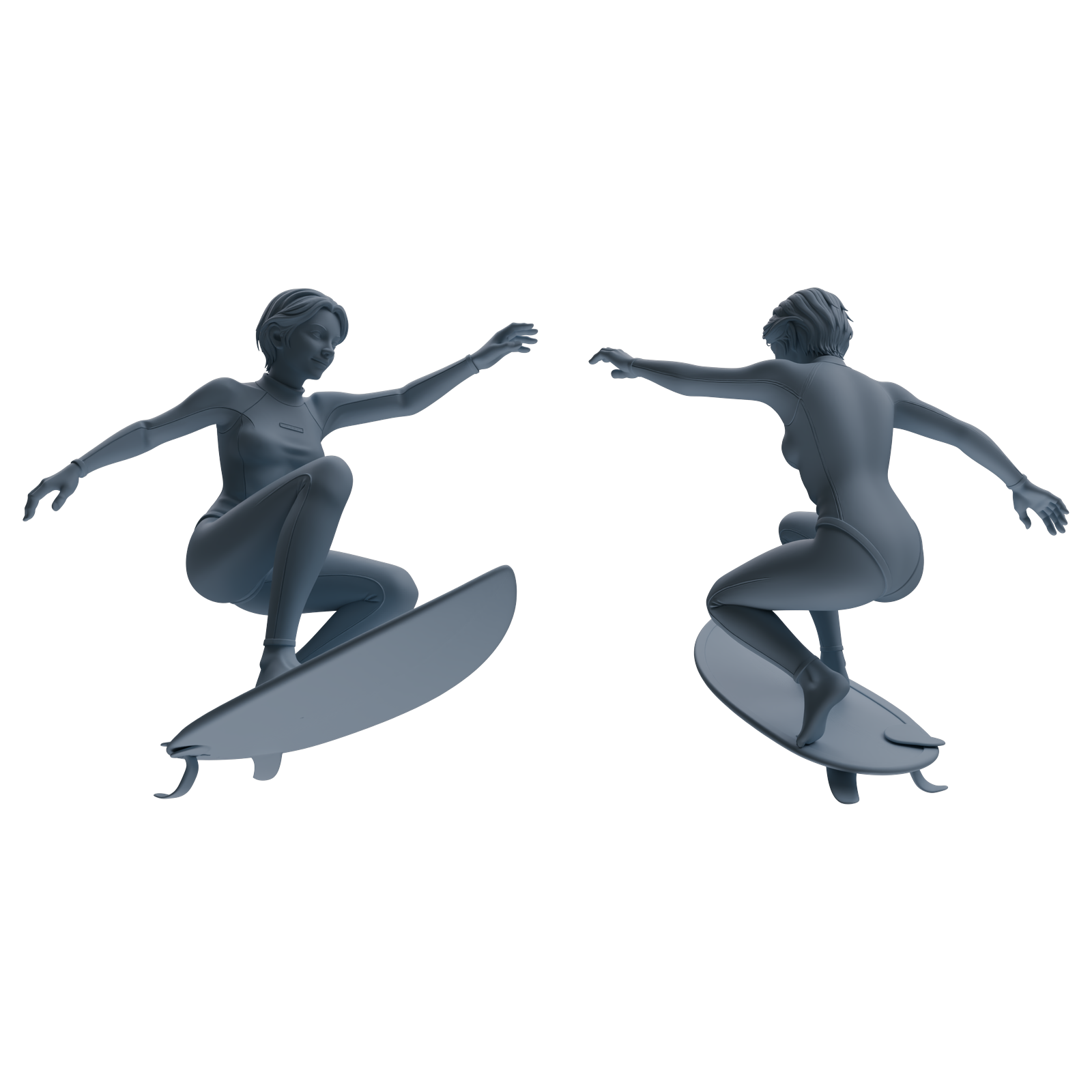 Detail view of MRY-SFW LYTR790 Surfing Figure Modern Model 4 pcs Miniature Car Diorama Figures Scene Props Accessories Resin Model