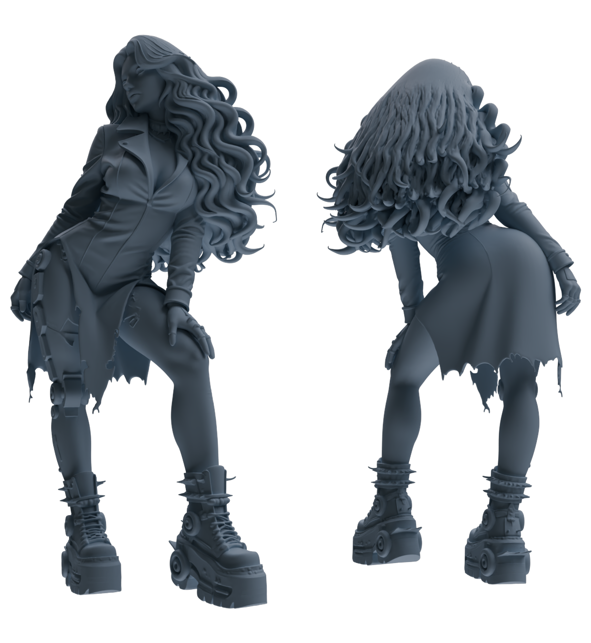 Detail view of MRY-SFW LYTR867 Cyber Modified Woman Figure Modern Model 4 pcs Model