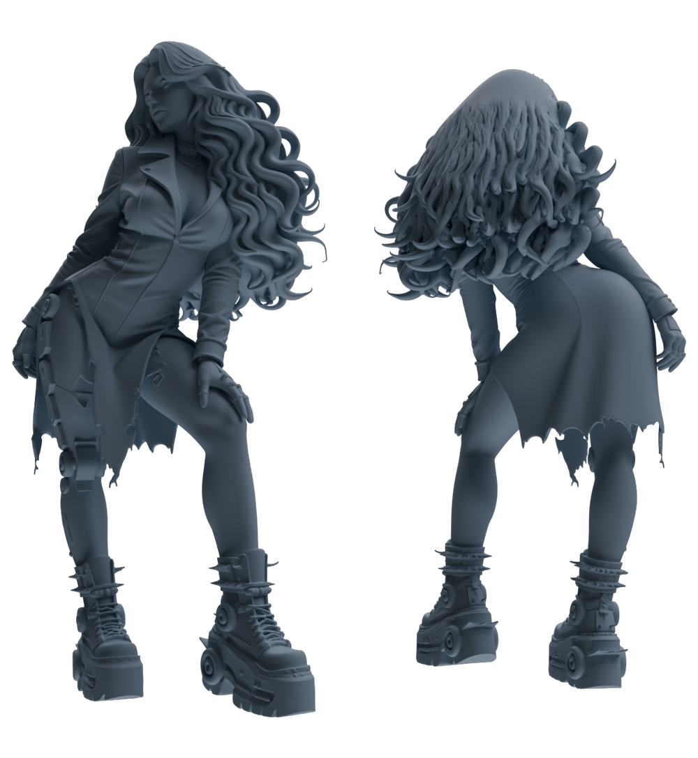 Detail view of MRY-SFW LYTR867 Cyber Modified Woman Figure Modern Model 4 pcs Model