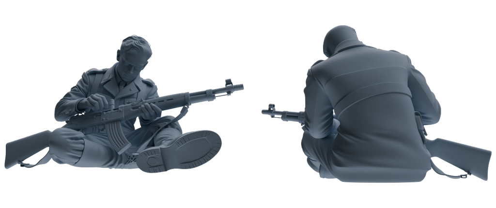MRY-SFW SSTR209 Miniatures Soldier Model Kit WWII Gas Mask Soldier Pose Modern Model 4 pcs