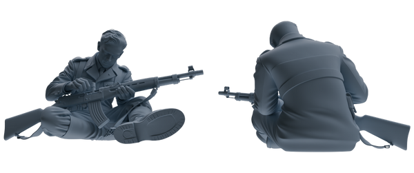 MRY-SFW SSTR209 Miniatures Soldier Model Kit WWII Gas Mask Soldier Pose Modern Model 4 pcs