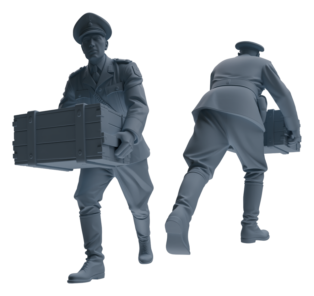Detail view of MRY-SFW LYGR578 WWII French Army Five-Person Carrying Group Model