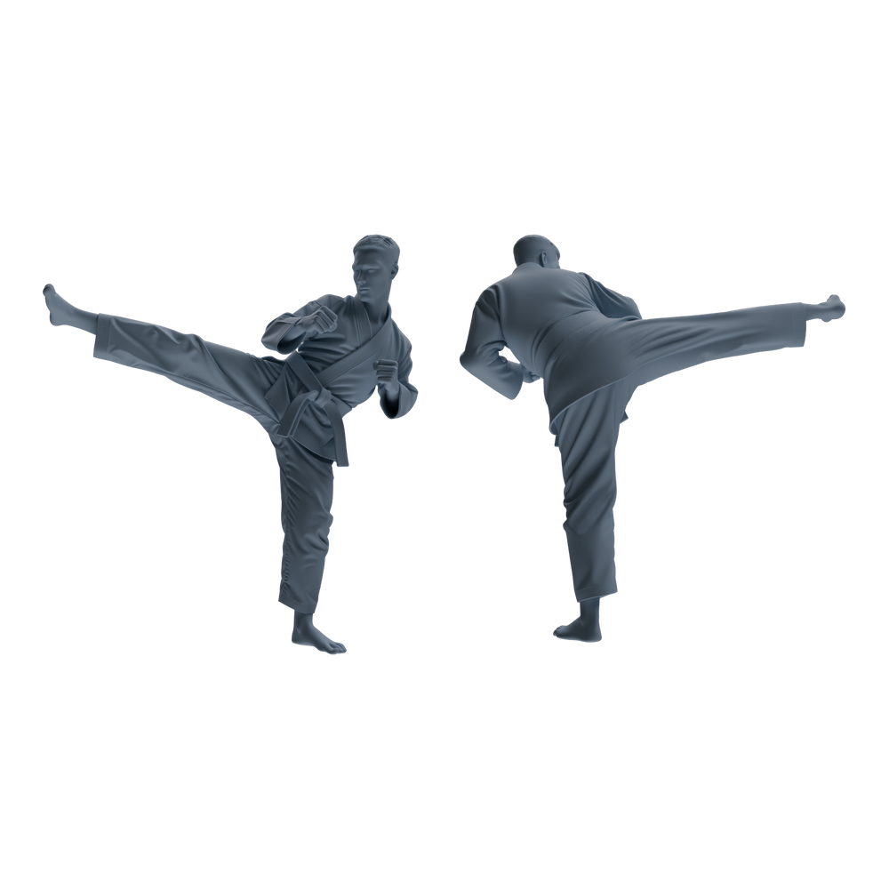 Detail view of MRY-SFW LYTR816 Karate Female Athlete Figure Modern Model 6 pcs Miniature Car Diorama Figures Scene Props Accessories Resin Model