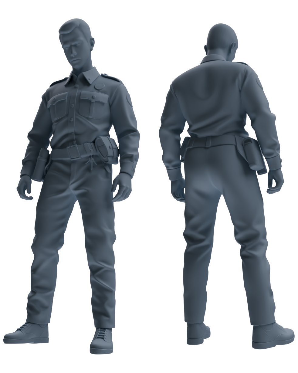 Detail view of MRY-SFW LYGR675 Los Angeles Patrol Police Six-Person Daily Routine 2 Model