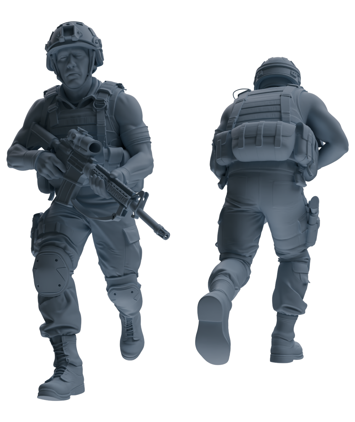 MRY-SFW SSTR181 Miniatures Soldier Model Kit Combat Soldier Pose Modern Model 6 pcs