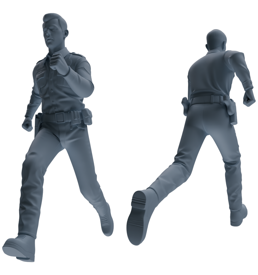 Detail view of MRY-SFW LYGR674 Los Angeles Patrol Police Six-Person Daily Routine Model