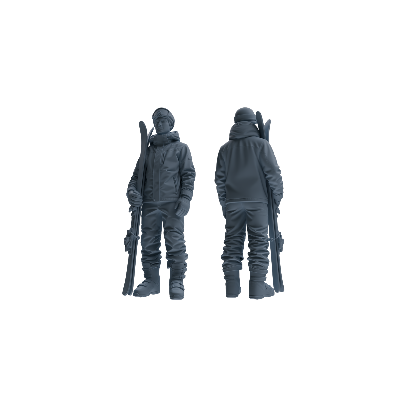 Detail view of MRY-SFW LYTR786 Skiing Figure Modern Model 4 pcs Miniature Car Diorama Figures Scene Props Accessories Resin Model