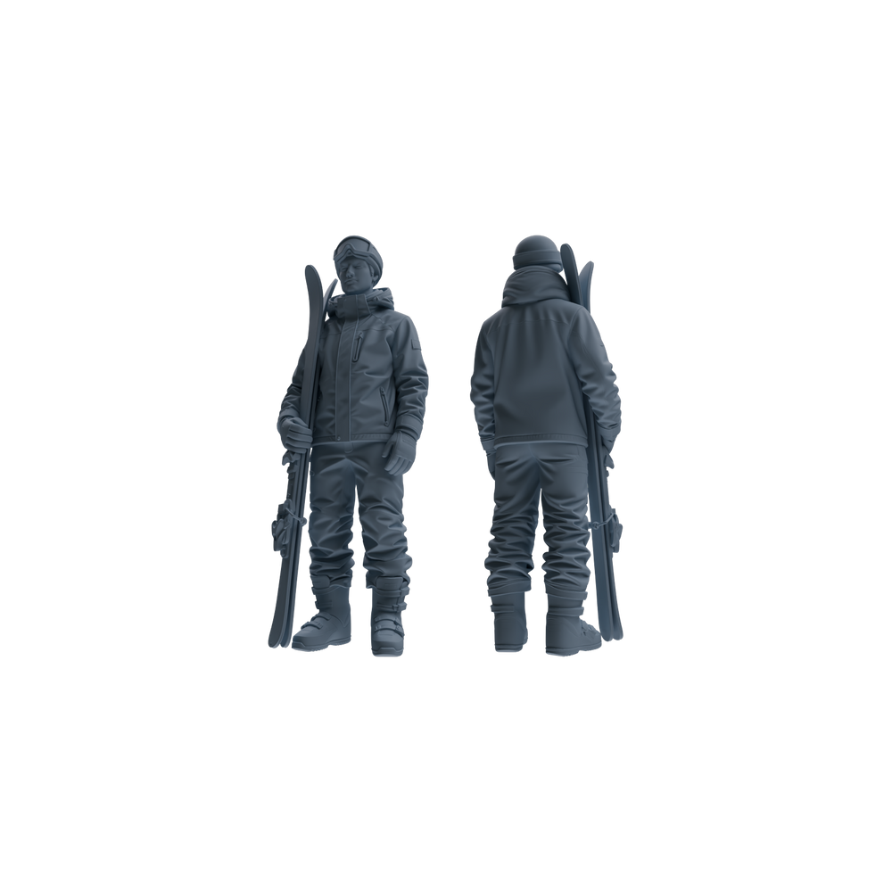 Detail view of MRY-SFW LYTR786 Skiing Figure Modern Model 4 pcs Miniature Car Diorama Figures Scene Props Accessories Resin Model