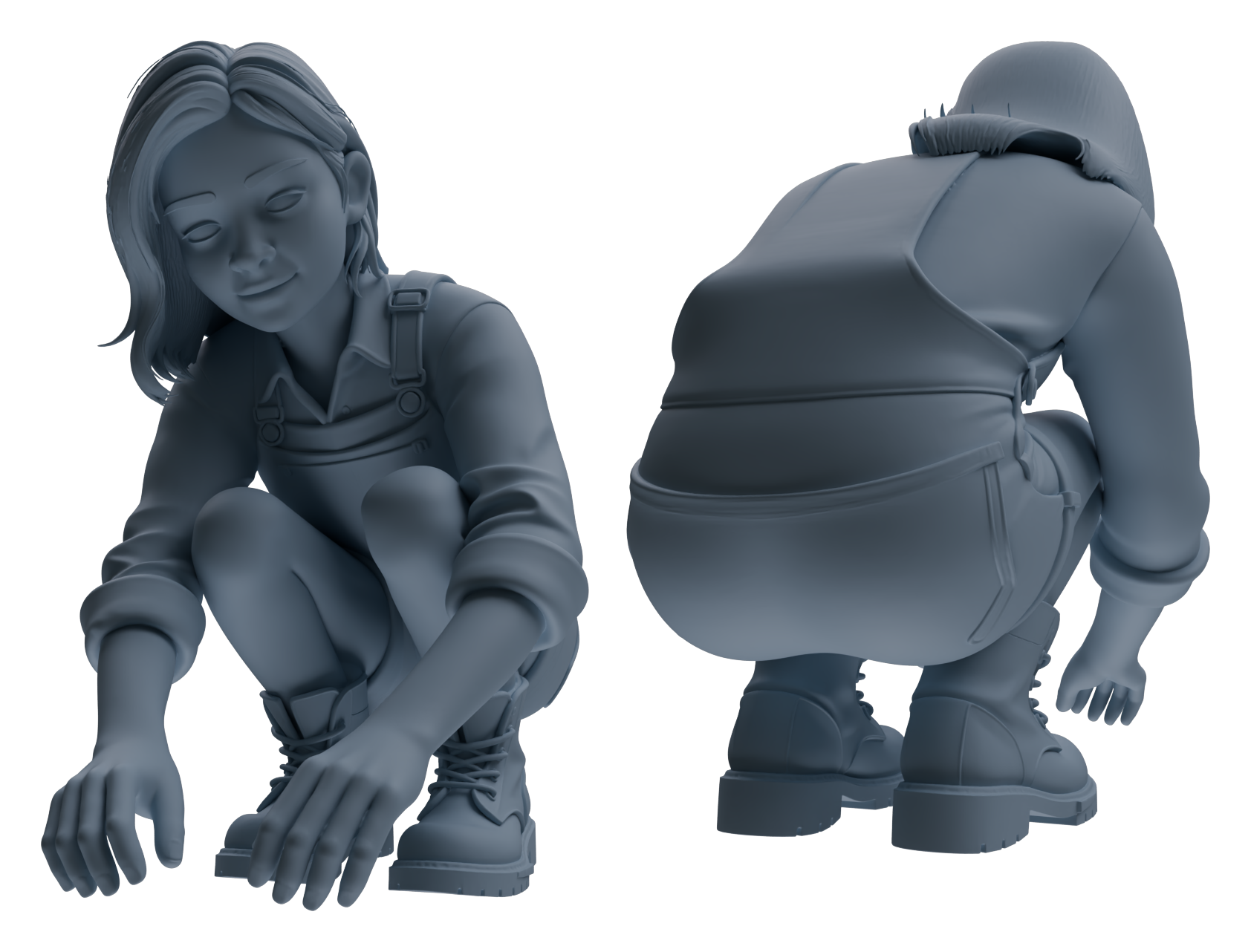 Detail view of MRY-SFW LYTR910 Farm Girl Multi-pose Modern Model 4 pcs Model