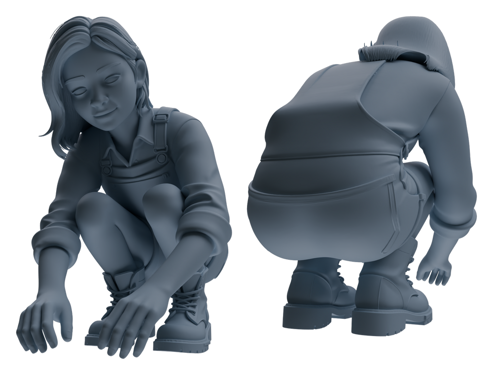 Detail view of MRY-SFW LYTR910 Farm Girl Multi-pose Modern Model 4 pcs Model