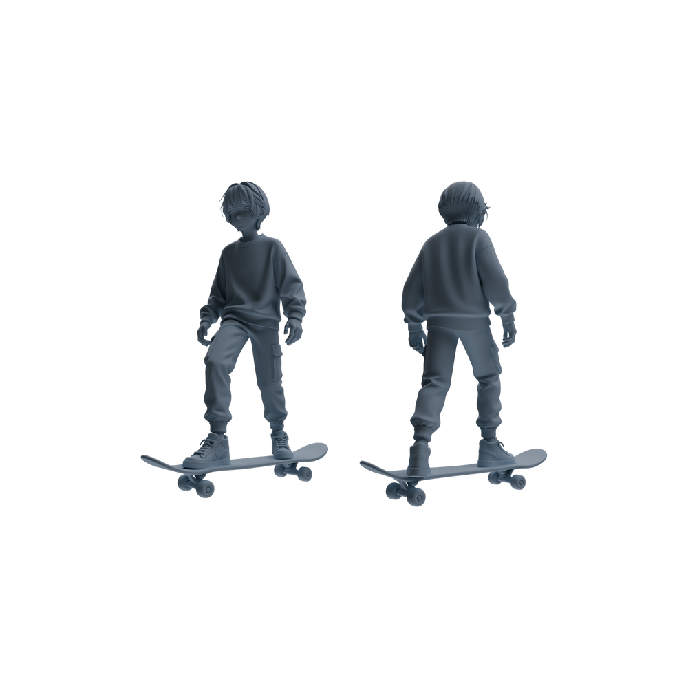 Detail view of MRY-SFW LYTR800 Skateboard Figure Modern Model 5 pcs Miniature Car Diorama Figures Scene Props Accessories Resin Model