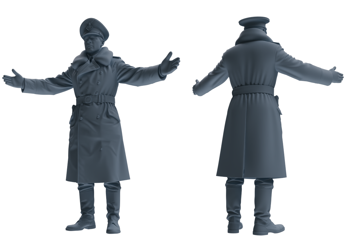 Detail view of MRY-SFW LYGR706 WWII German Army War Scene Six-Person Daily Routine Group 2 Model