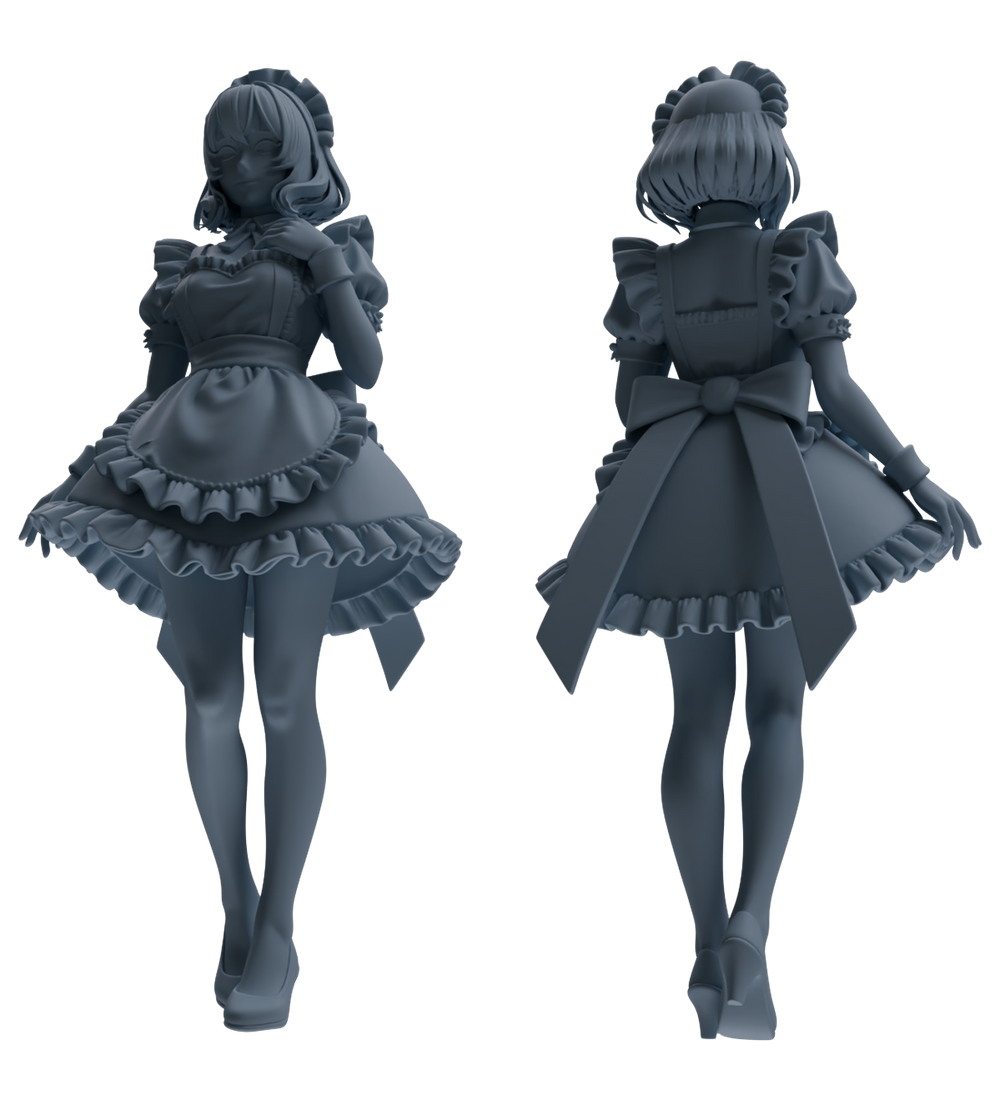 Detail view of MRY-SFW LYTR876 Maid Uniform Girl Figure Modern Model 4 pcs Model