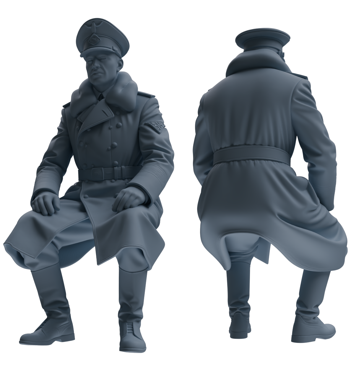 Detail view of MRY-SFW LYGR708 WWII German Army War Scene Six-Person Tactical Designation Group Model
