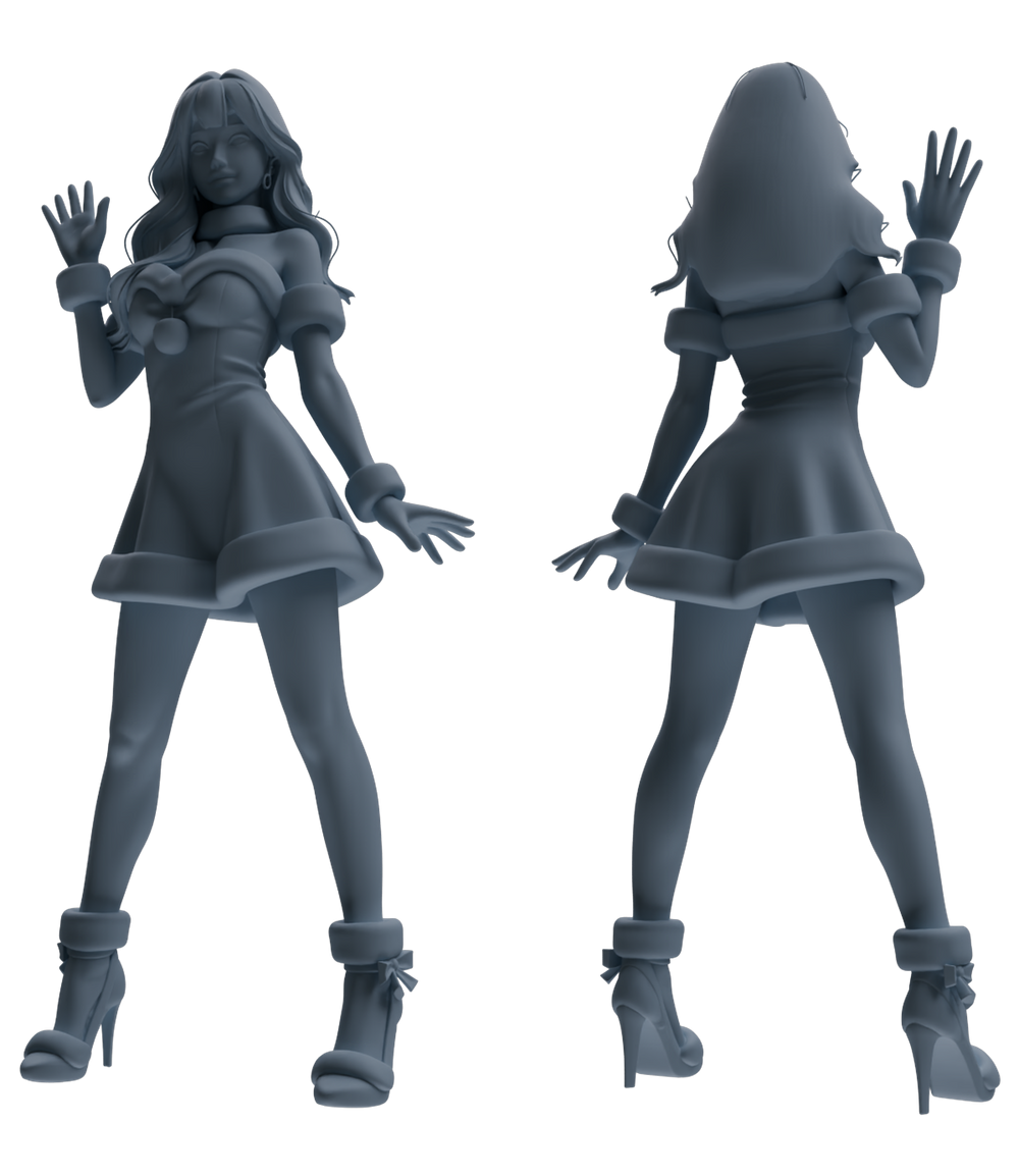 Detail view of MRY-SFW LYTR880 Christmas Themed Girl Figure Modern Model 4 pcs Model