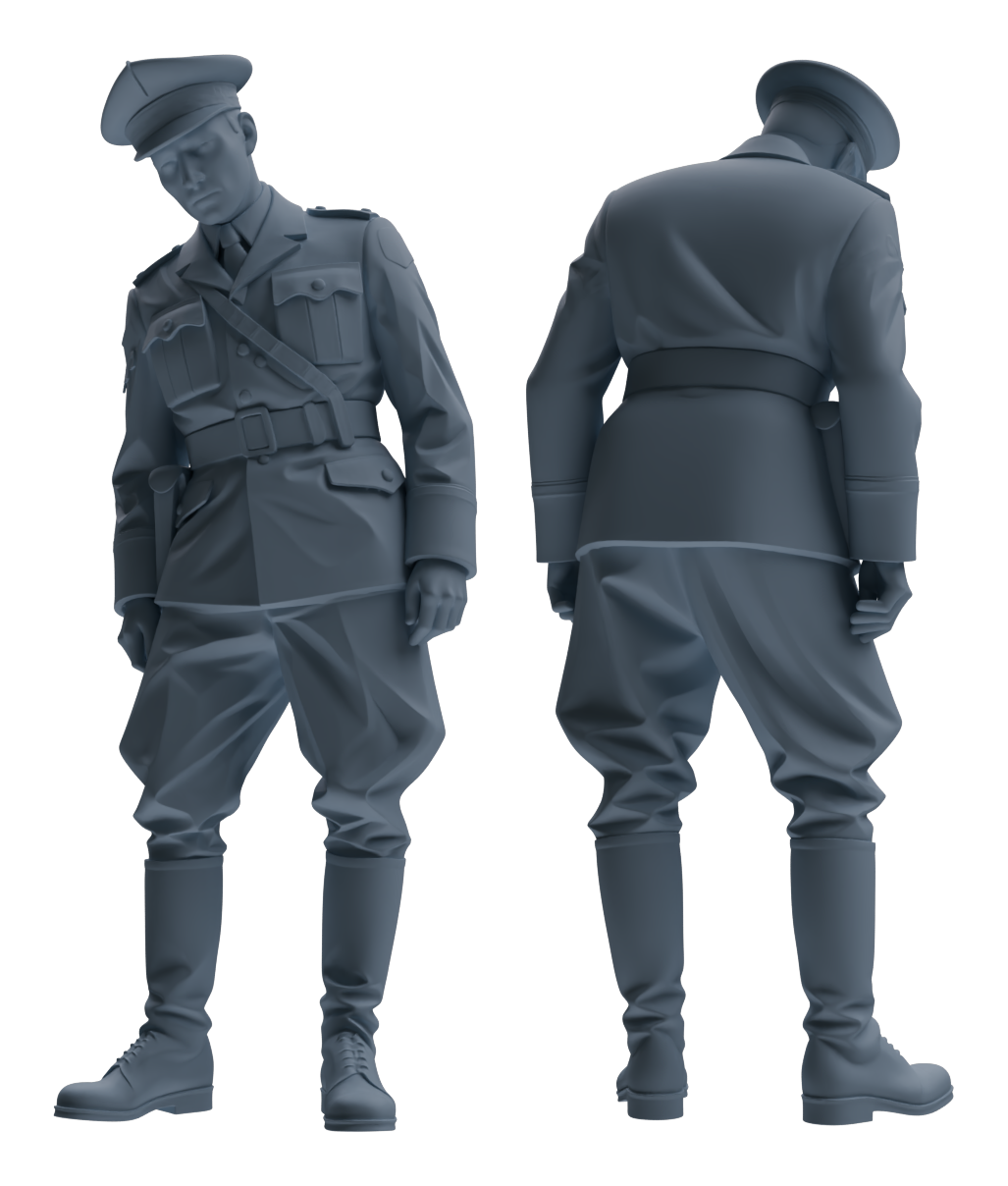 Detail view of MRY-SFW LYGR585 WWII French Army Seven-Person Daily Routine 3 Model