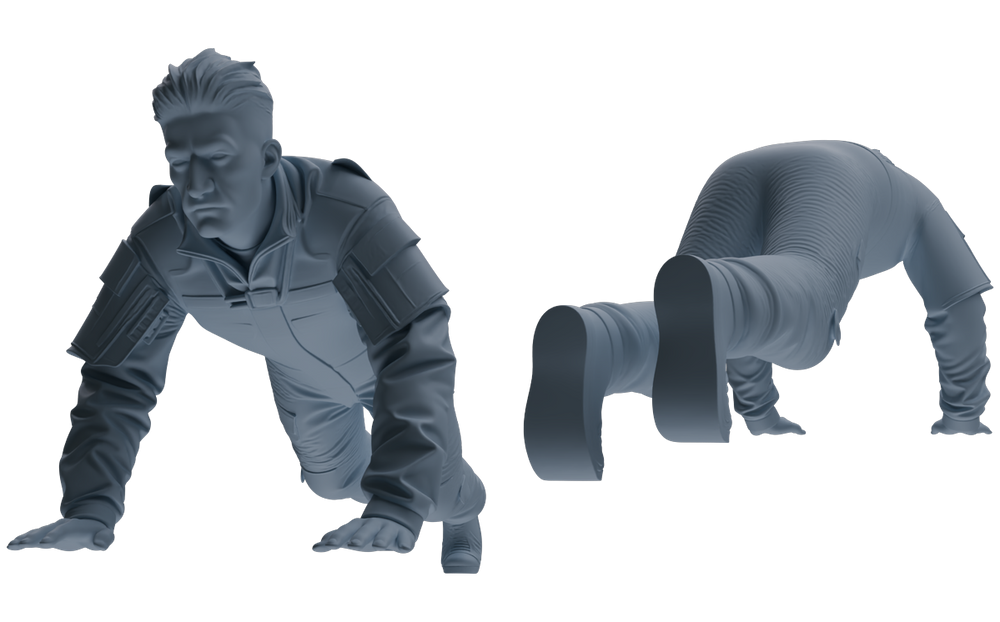 Detail view of MRY-SFW LYGR696 Modern U.S. Military Eight-Person Training Group Model