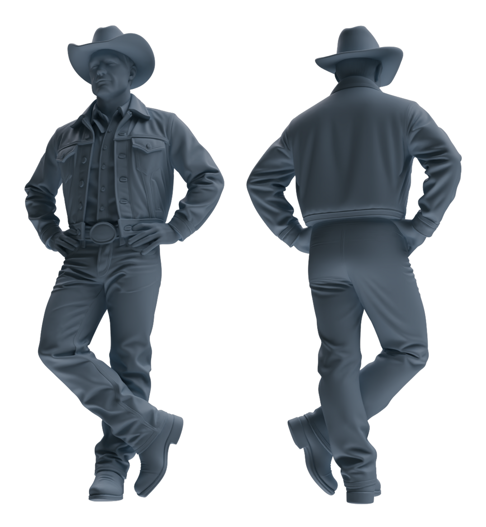 Detail view of MRY-SFW LYTR903 Cowboy Style Man Multi-look Modern Model 4 pcs Model
