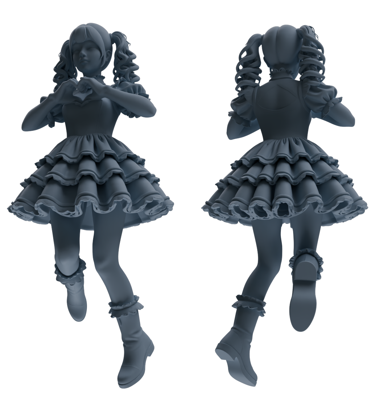 Detail view of MRY-SFW LYTR873 Lolita Girl Figure Modern Model 4 pcs Model