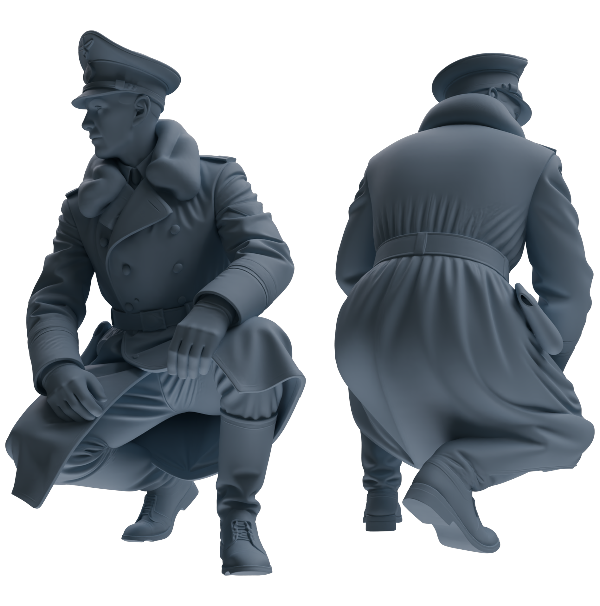 Detail view of MRY-SFW LYGR705 WWII German Army War Scene Six-Person Daily Routine Group Model