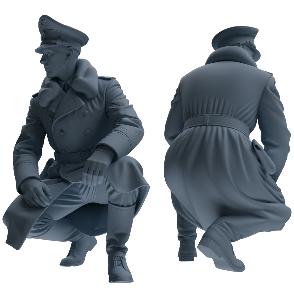 Detail view of MRY-SFW LYGR705 WWII German Army War Scene Six-Person Daily Routine Group Model