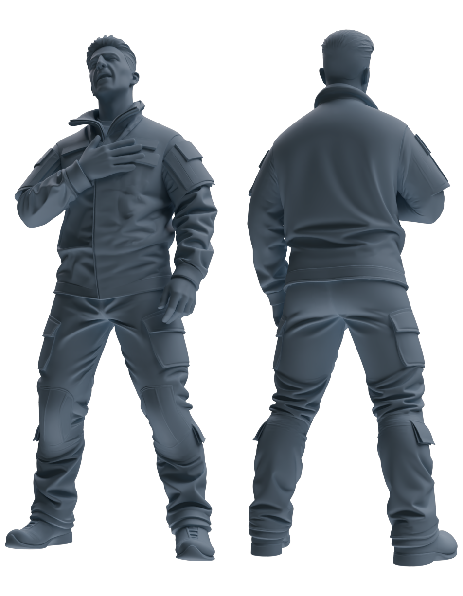 Detail view of MRY-SFW LYGR697 Modern U.S. Military Six-Person Entertainment Group Model